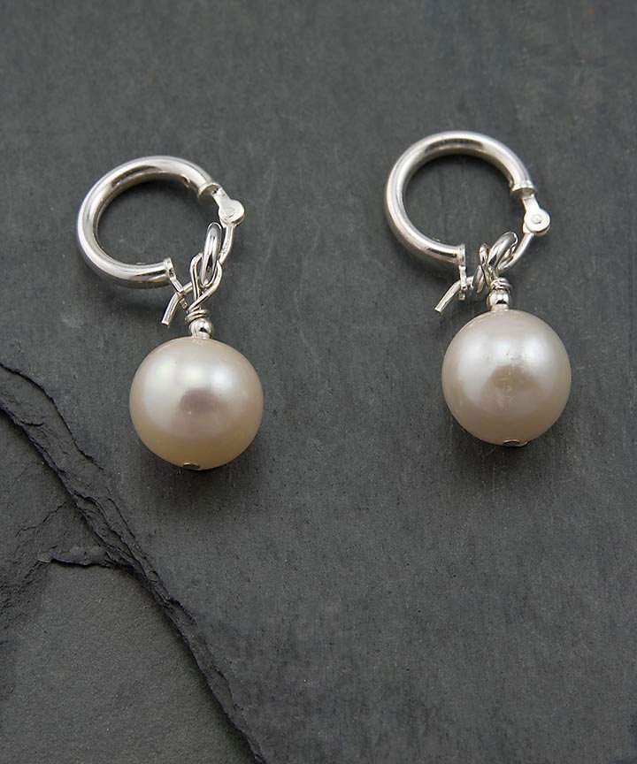 Pearl Hoop Earrings | Nu-Gems